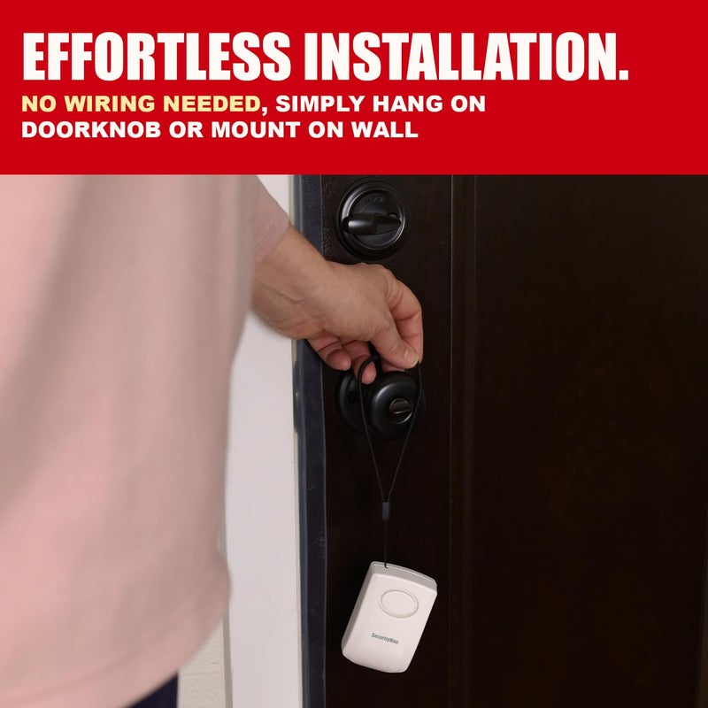 Securityman Door Handle Alarm with 130dB Vibration Triggered Portable Door Alarms When Opened - Perfect for Kids, Toddler, Elderly, Hotel, Travel, Bedroom (2 Pack Door Security) - Image 3